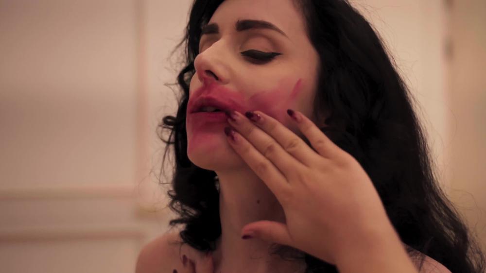 Red Smudged Lipstick