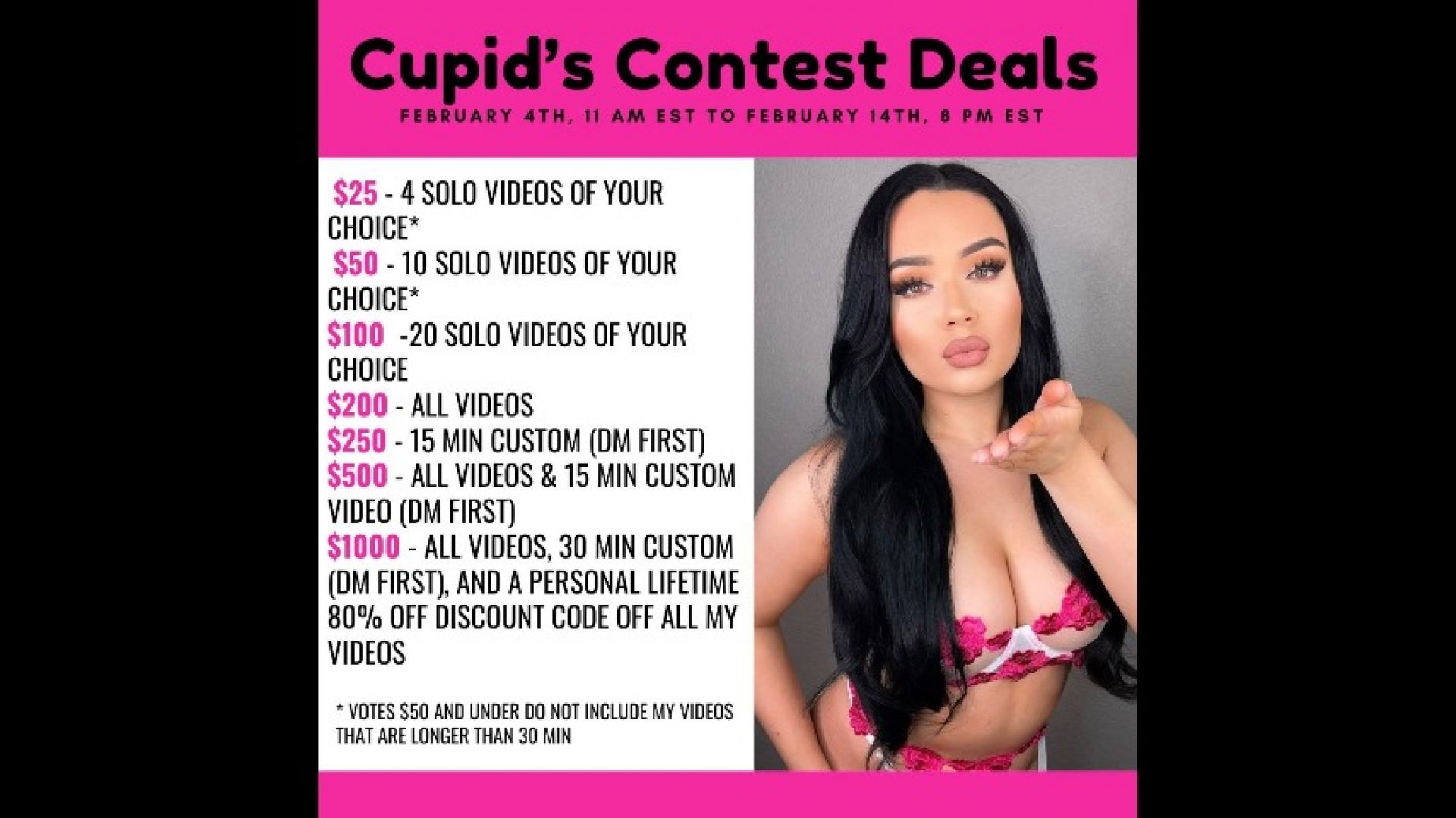 CONTEST: CUSTOM VIDS & VID DEALS