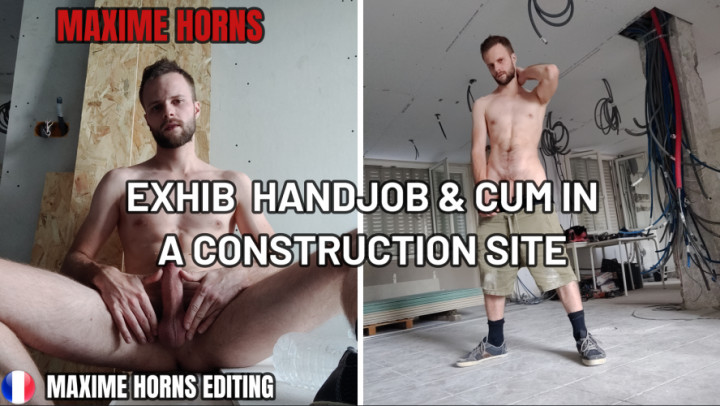 Exhib, Hand job & cum in a construction site