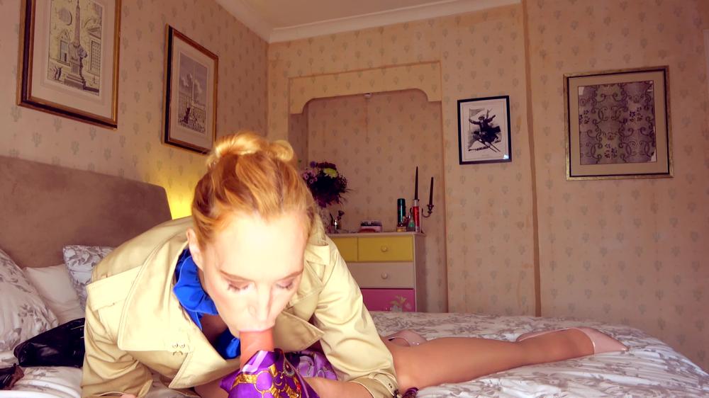 Ariel Anderssen Blowjob With Leather Gloves Silk Scarf