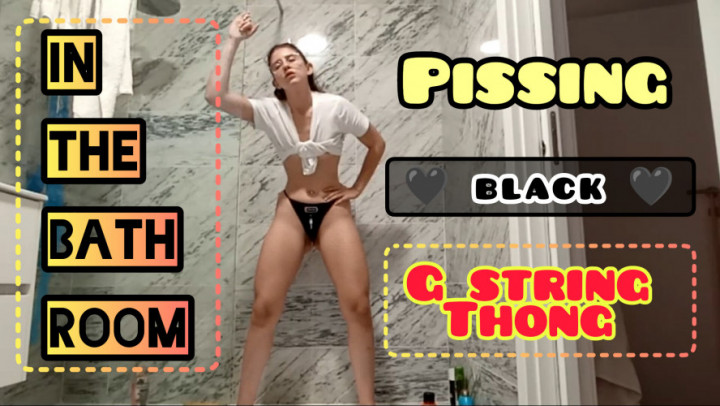 PEE ON ME IN THE SHOWER WEARING BLACK THONG PISSING G STRING