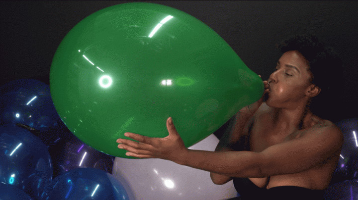 Sasha's First 2 Balloon Blow to Pop