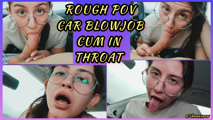 CAR POV BLOWJOW CUM IN THROAT RAINY DAY