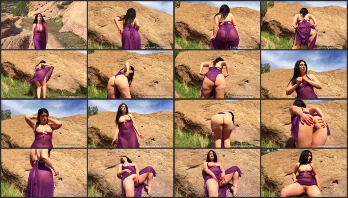 Luscious Lopez Purple Dress And Thong