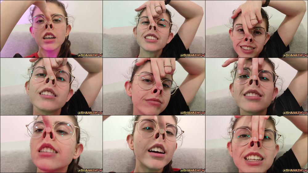 FETISH NOSE PINCHING NOSTRILS FACE FETISH TEETH EYEGLASSES
