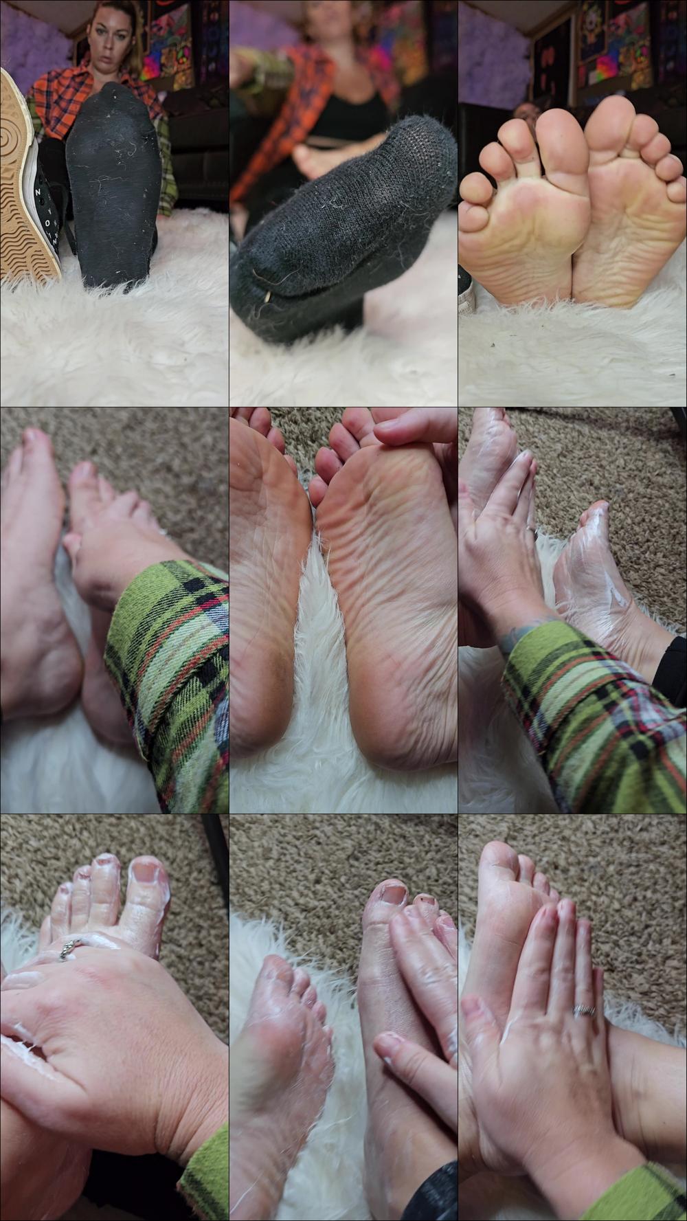Removing Sneakers, Socks, Showing Feet