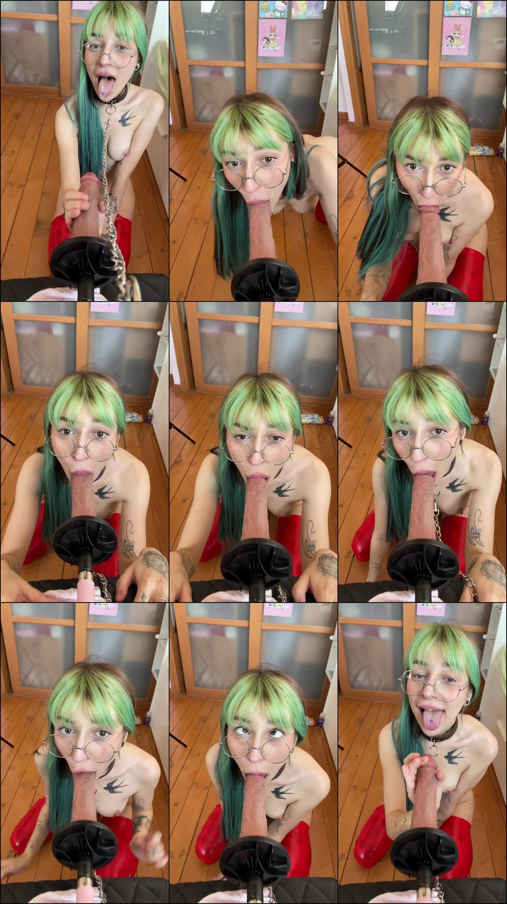 DADDY'S PET WEARS A LEASH AND SUBMISSIVELY SUCKING IT POV