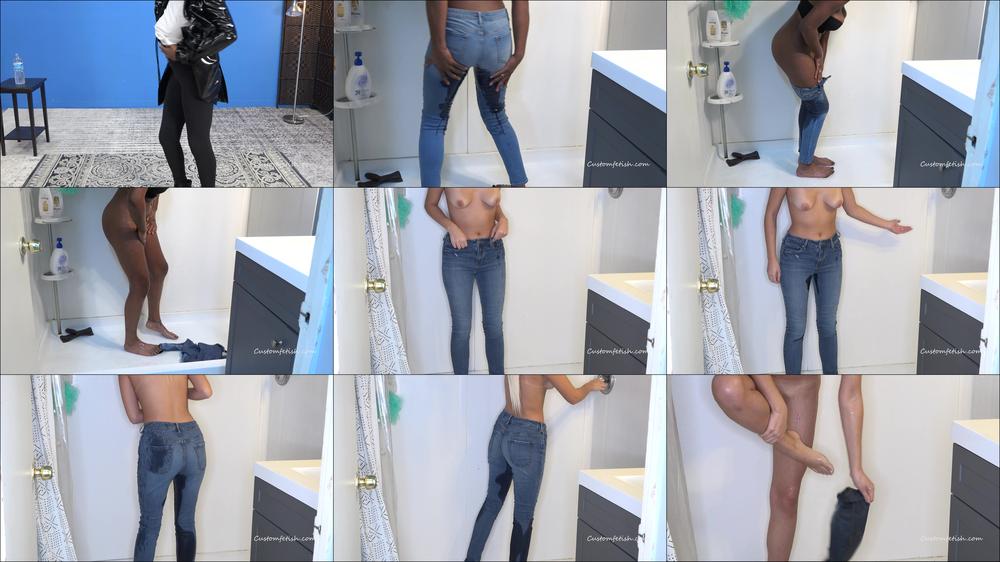 Sasha and Friend Pee Pants Shower Off
