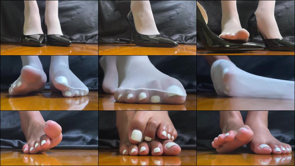 White Nylons High Heels Removal