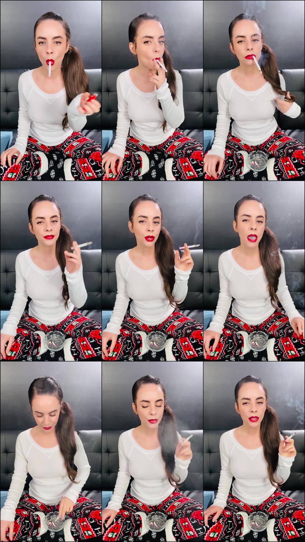 Smoking in Christmas PJs