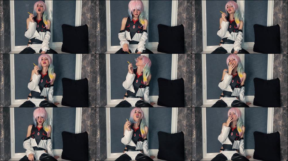 Cyberpunk - Seductive Lucy smokes by the window - May 17, 2023