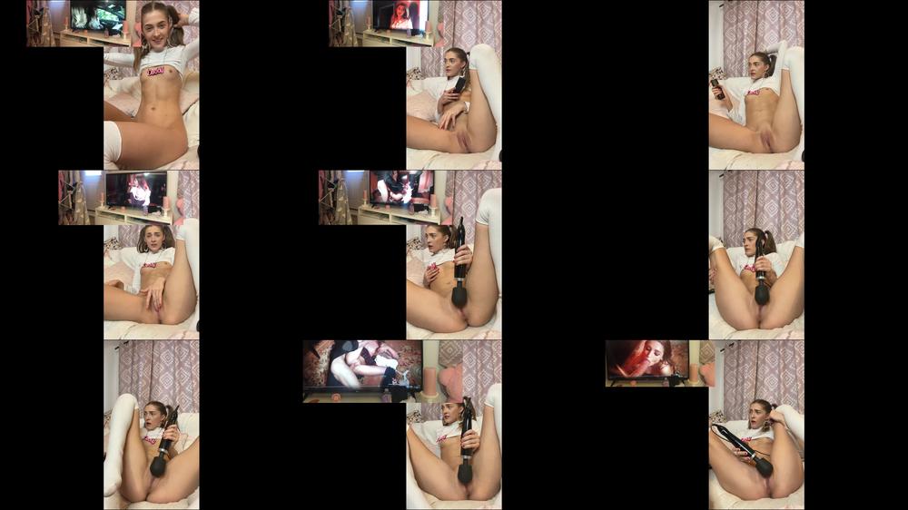 teen watches her own porn