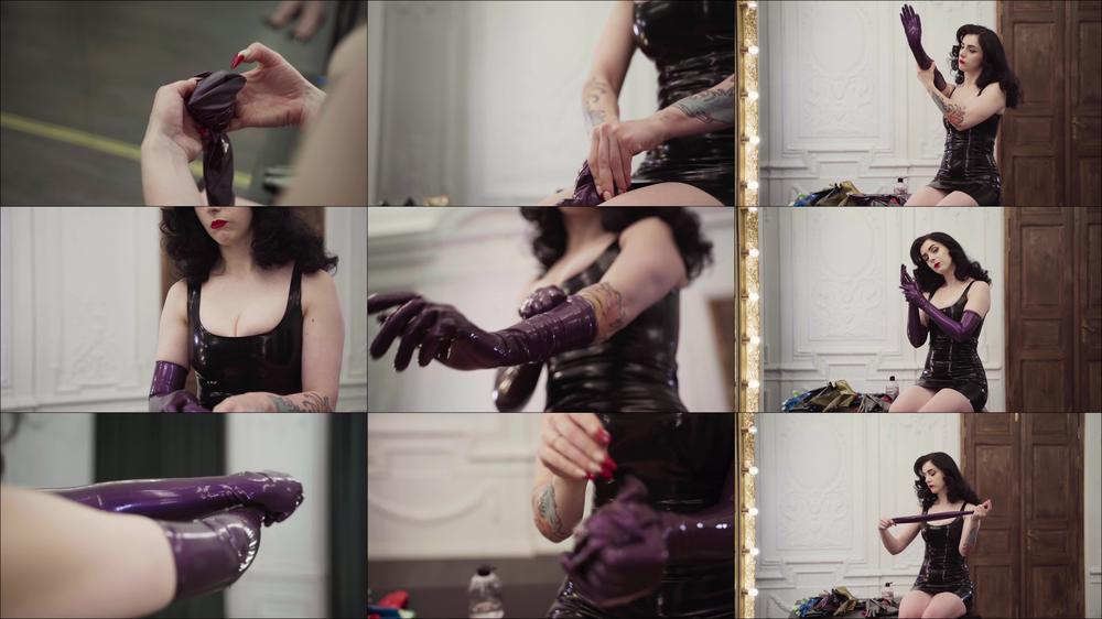 Fitting Purple Latex Gloves Asmr