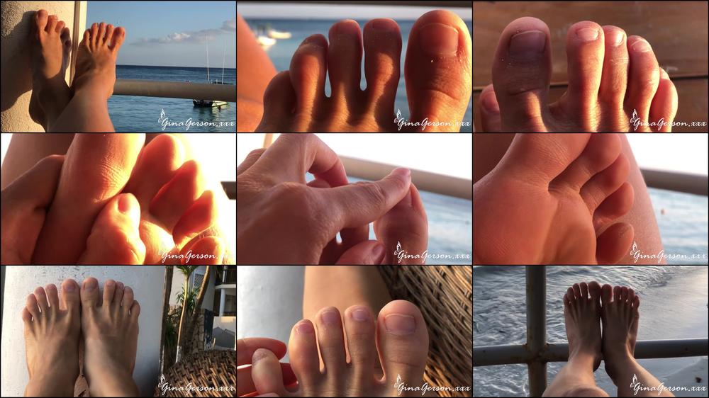 My sexy feet on Caribbean background