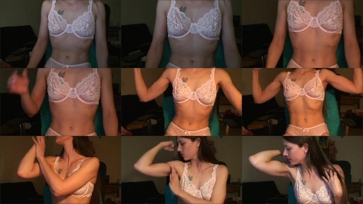 Erotic Eva Deep Breathing Tummy Flexing And Biceps