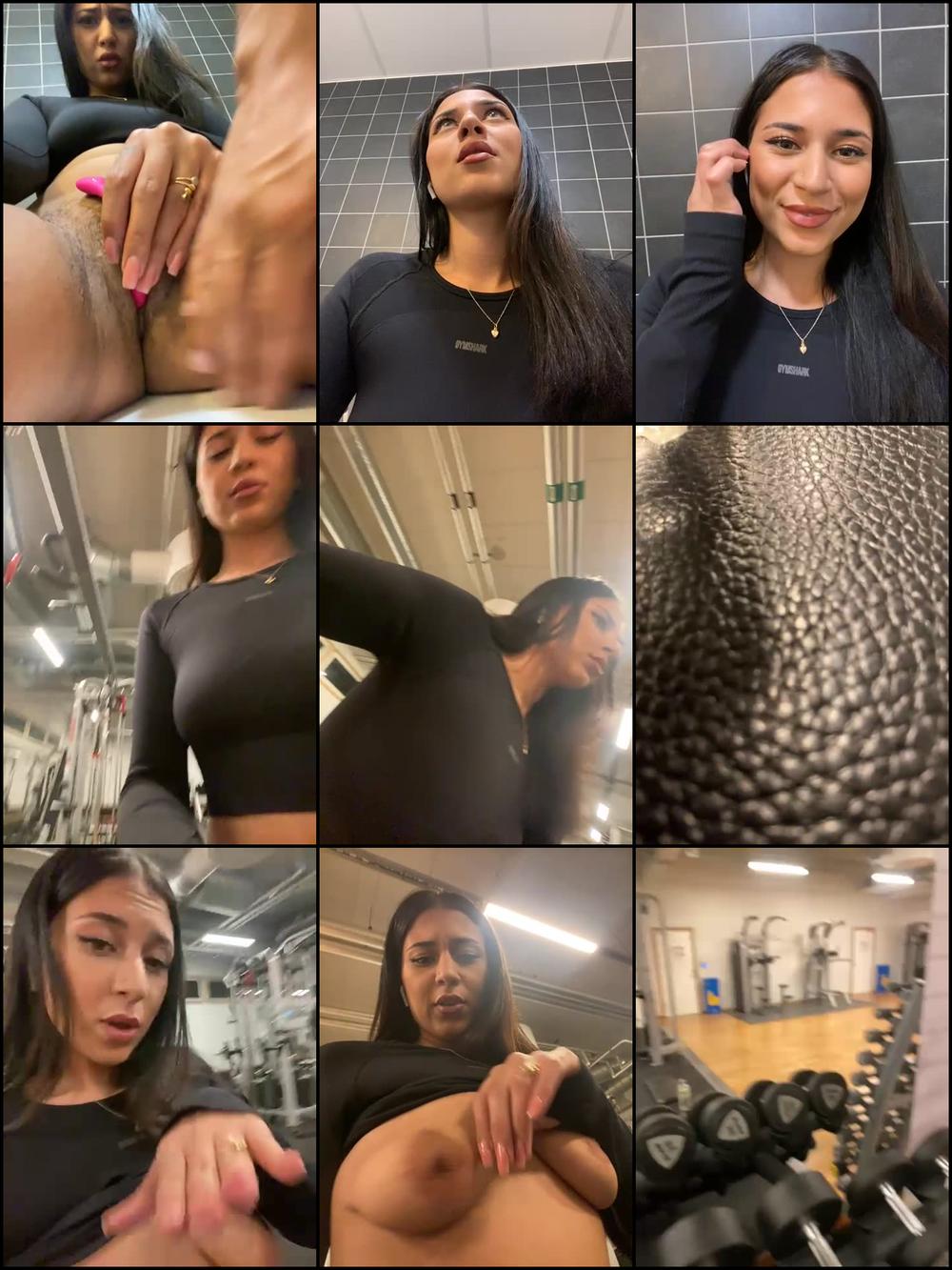 Wildly Masturbating Gym Babe
