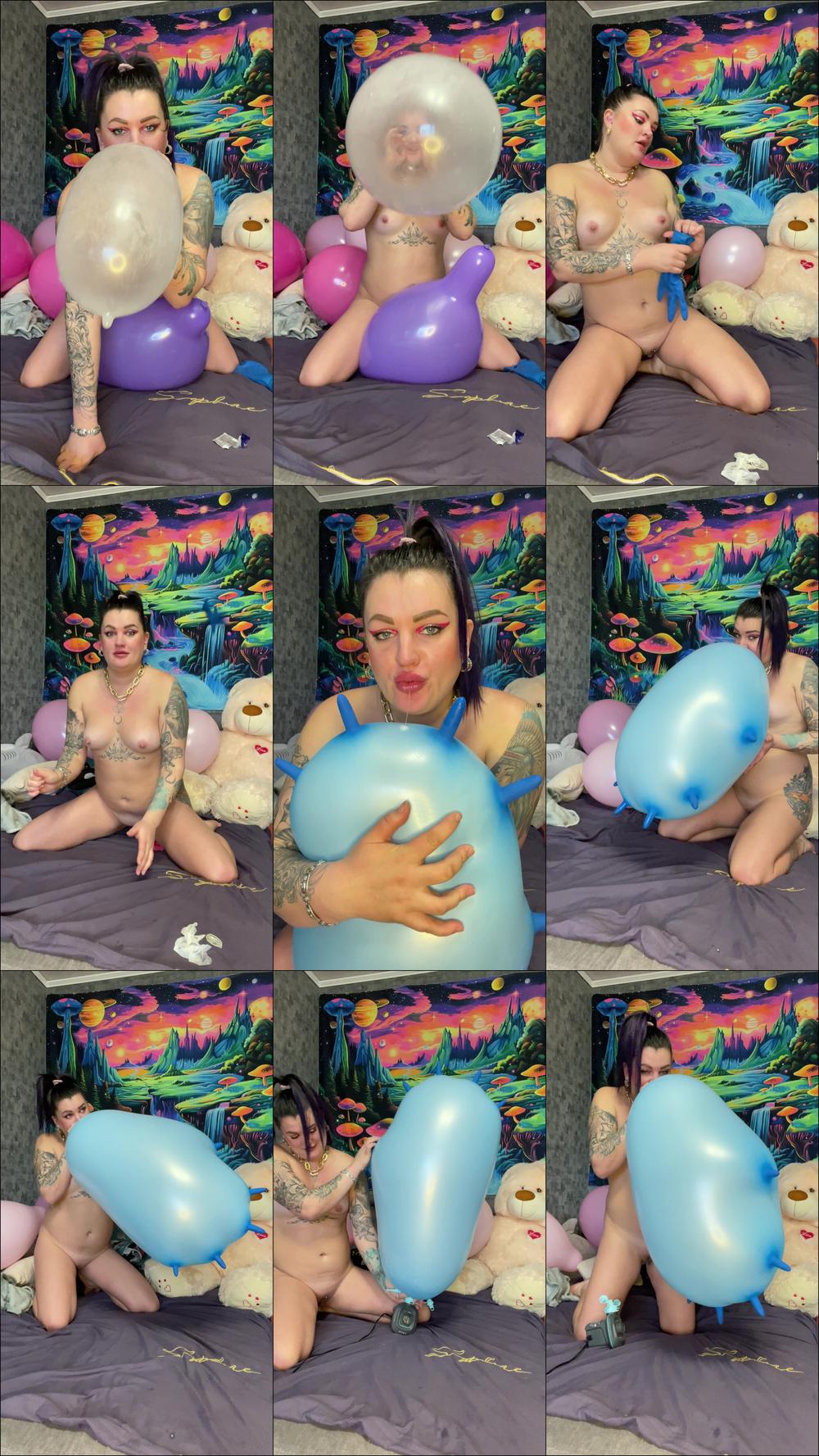 QueenofBalloonss - Nacked Girl Play On Pink Balloons