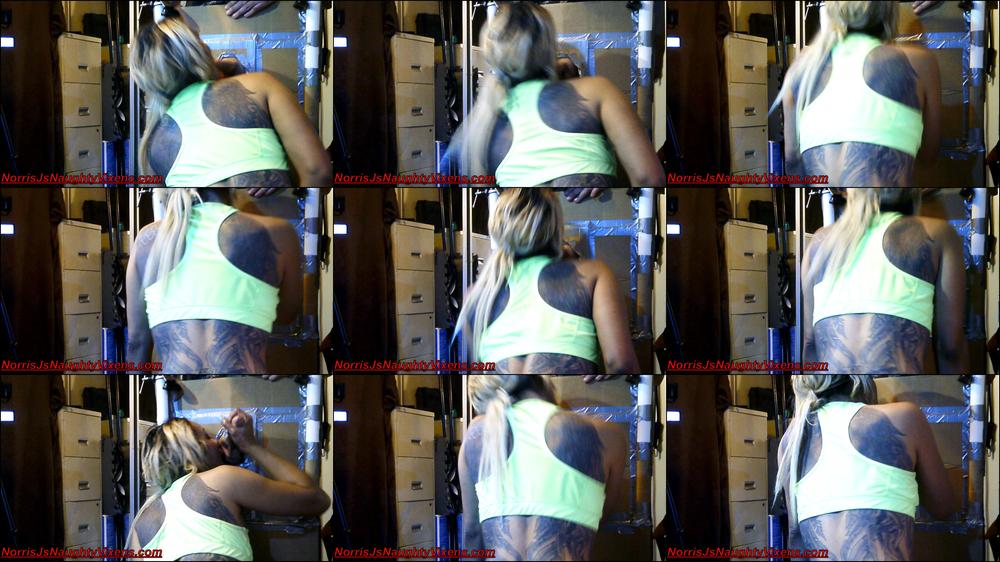 Latina Maid has a nice back tattoo