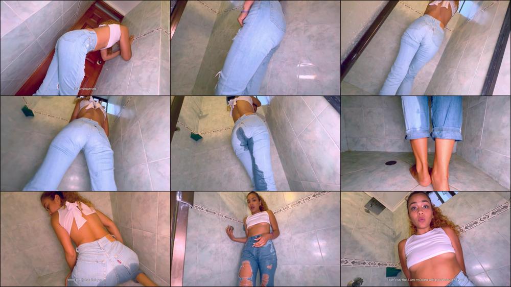 Despair in the shower ripped levi's jeans