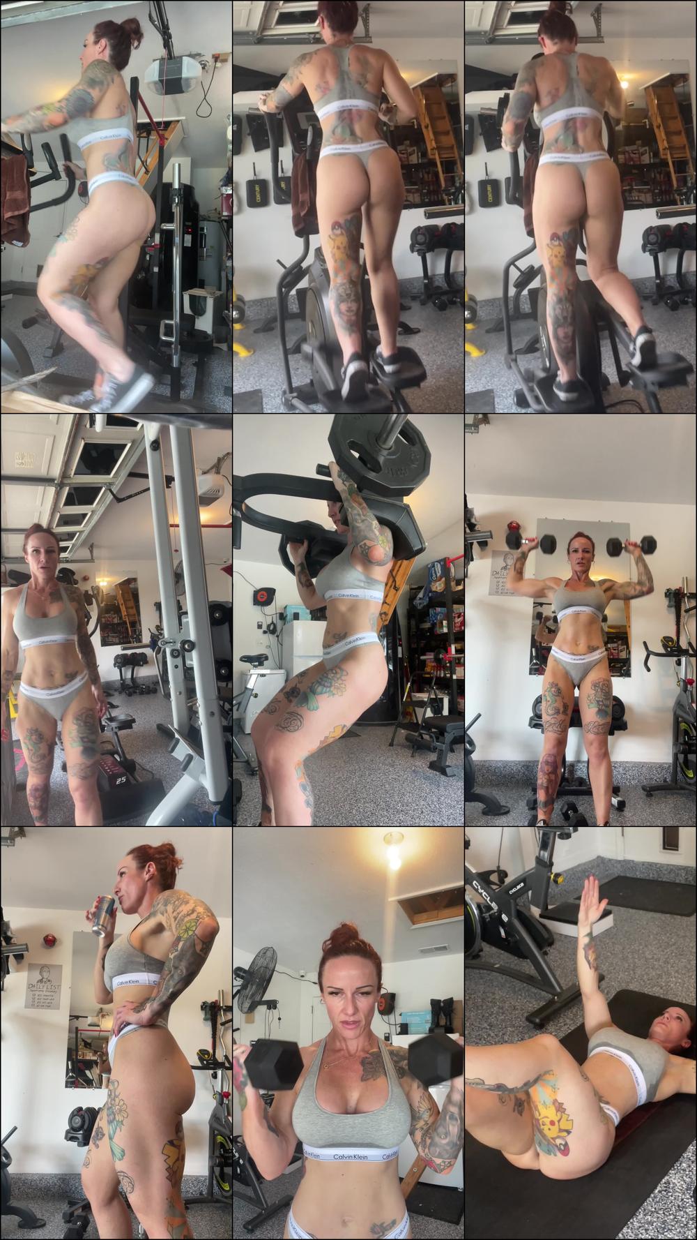 Sweaty Home Workout in a Thong