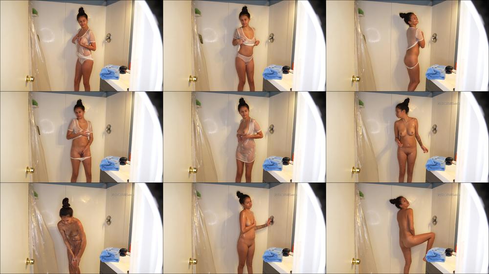 Angel Strips n Touches Herself Showering