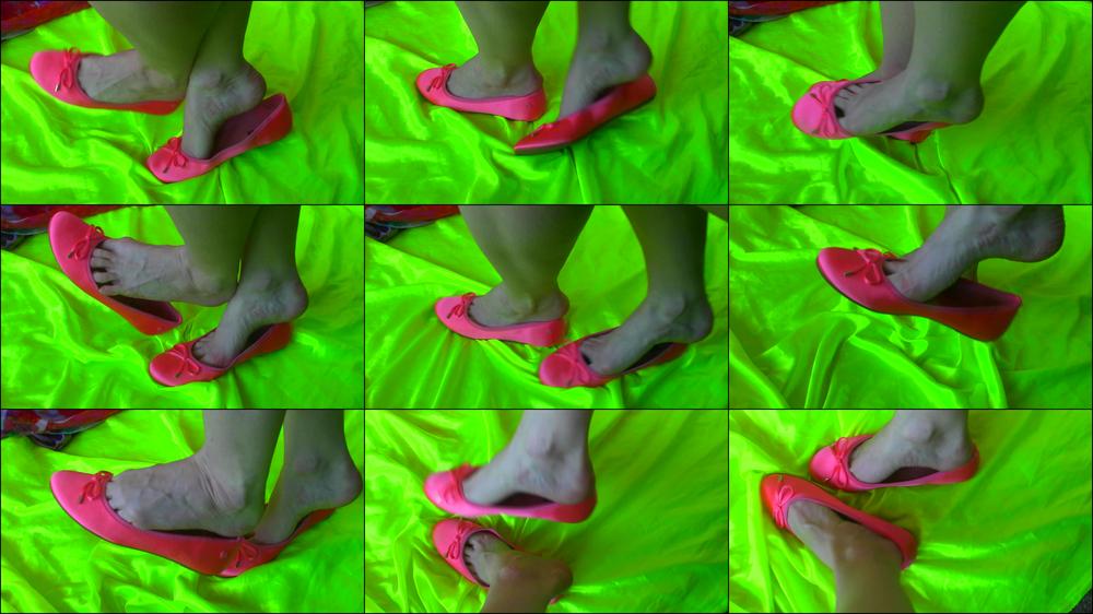 Coral Satin Flats Dangle