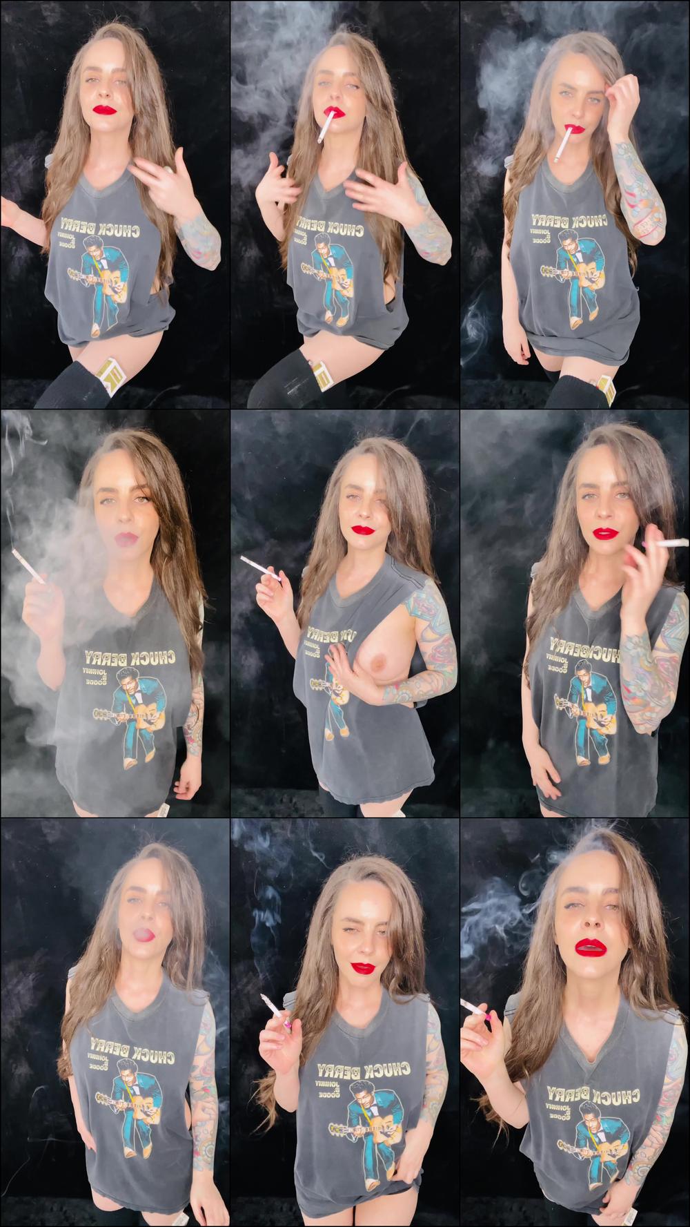 Smoking 100s in Thigh High Socks