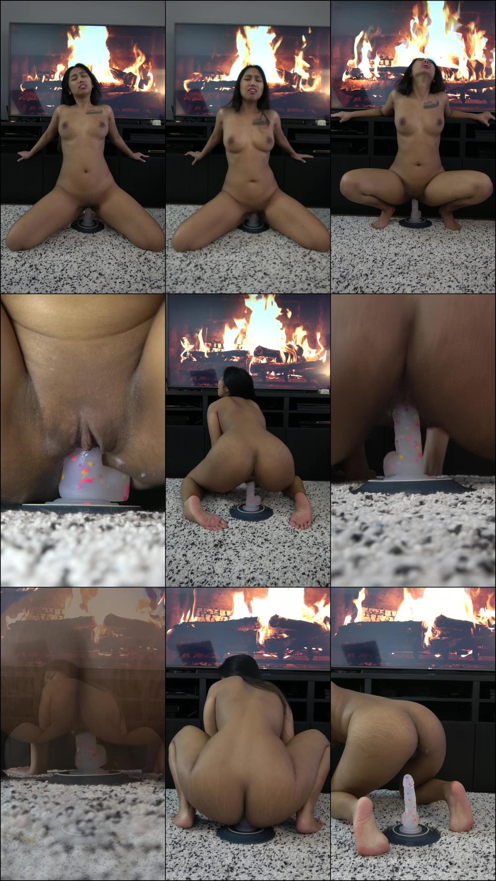 Filipina rides and creams all over dildo - December 25, 2020