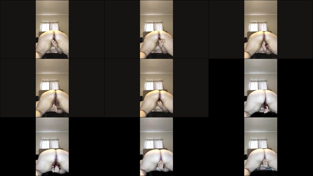 Plugged While Fucking Glass Dildo