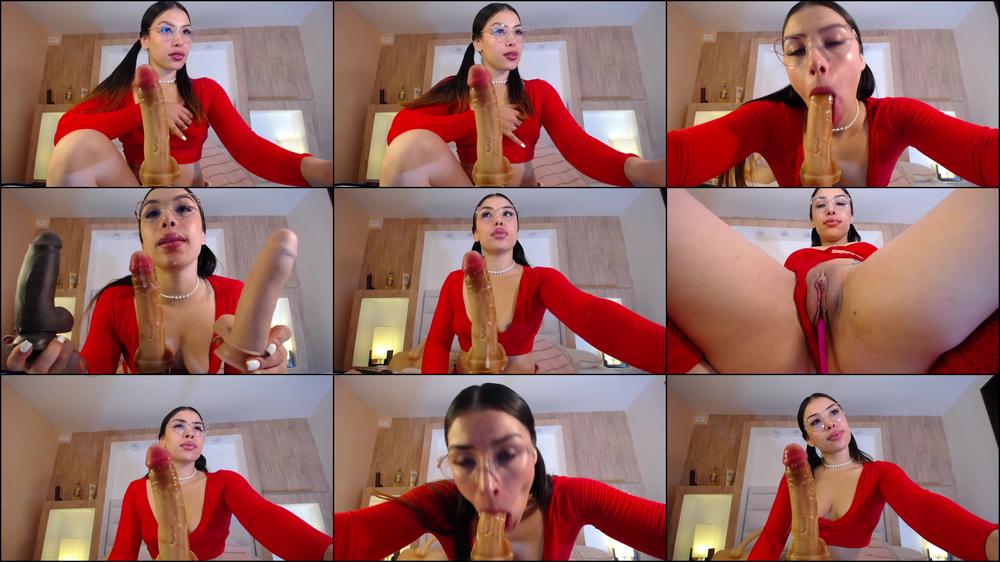 Sensual Red Lingerie Full Deepthroat Dildo