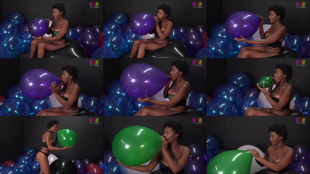 Sasha's First 2 Balloon Blow to Pop