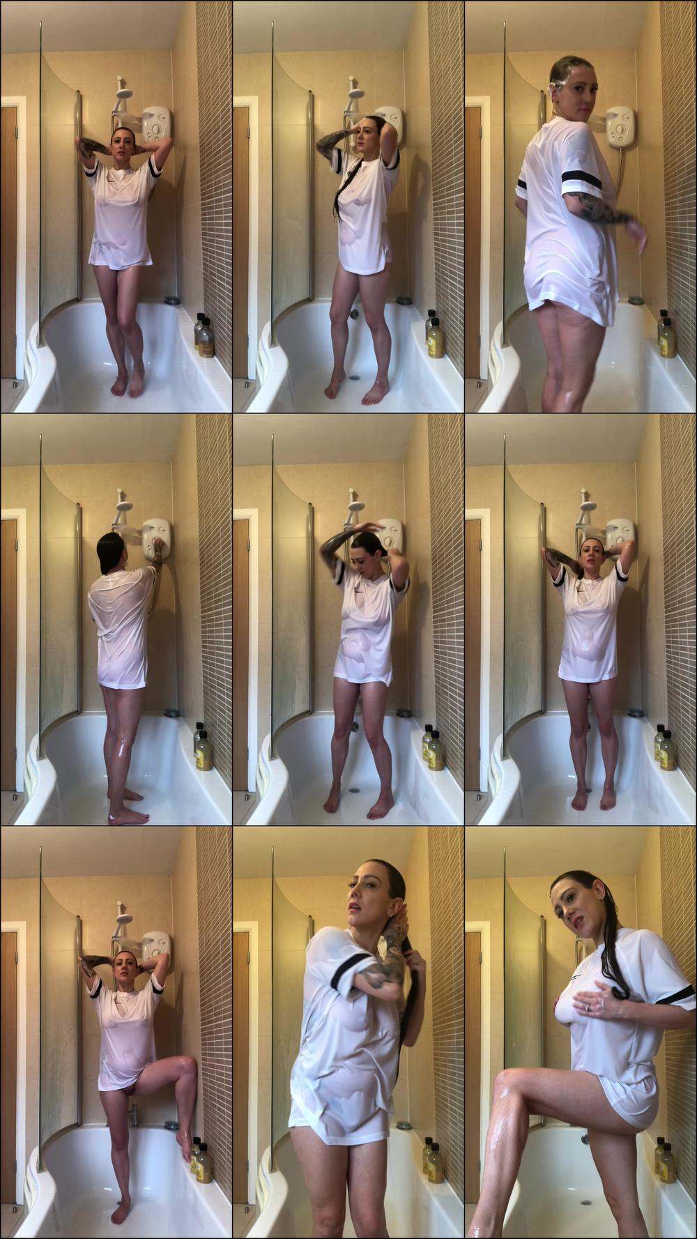 Sexy White Wet T-Shirt in the Shower