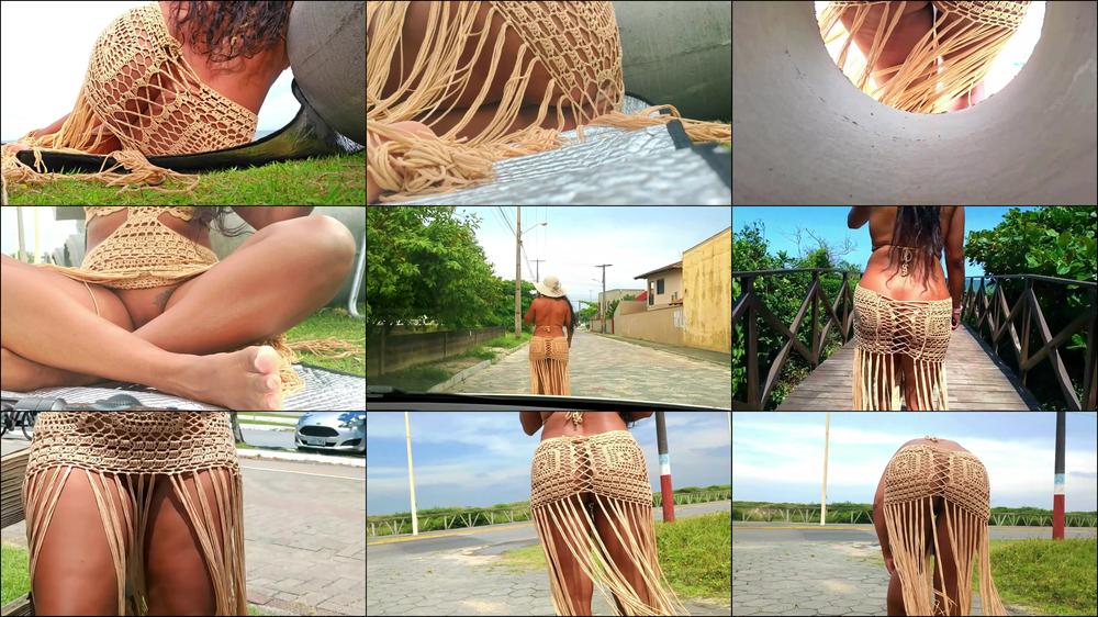 CROCHE DRESS NO UNDERWEAR AROUND