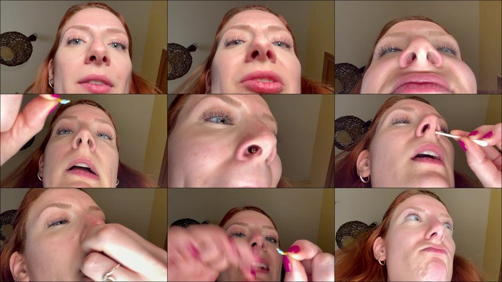 Tiny date gets lost in giantess' nose