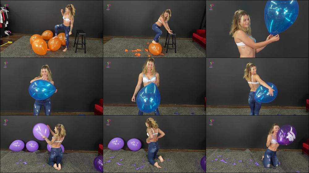 Madi B Pops Balloon in Tight Jeans HD