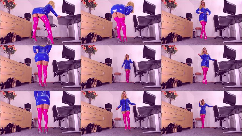 Latex dress, shiny boots, Wolford Neon40