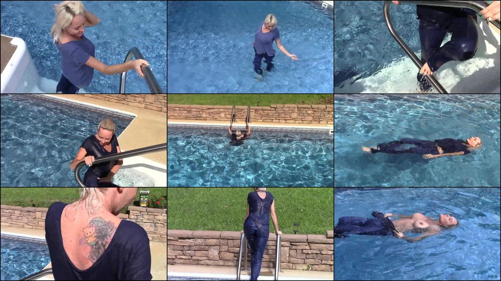 Buddahsplayground Wet T Shirt And Jeans In Pool
