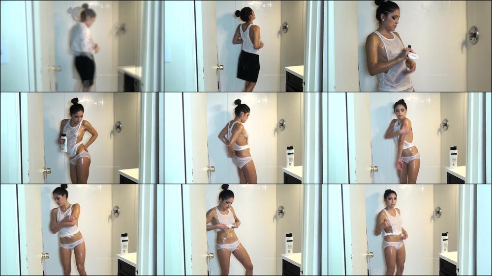 Mila's First Sexy Clothed Shower