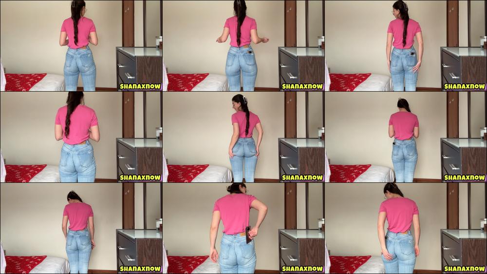 TIGHT BLUE JEANS ASS CLENCHING DENIM PHONE IN BACK POCKETS