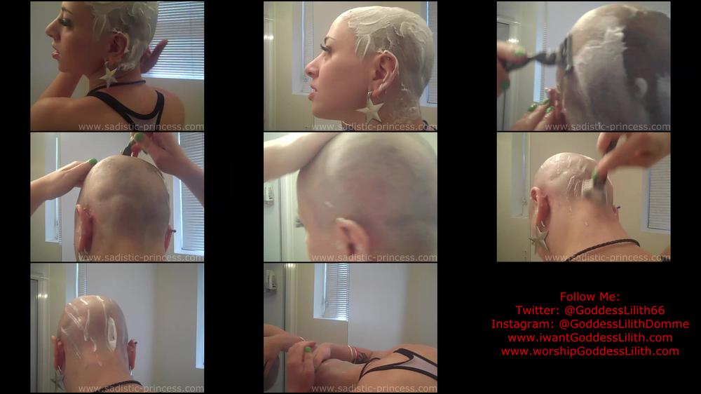 Goddess Lilith Headshaving Pt 2 Razor Shaving Cream