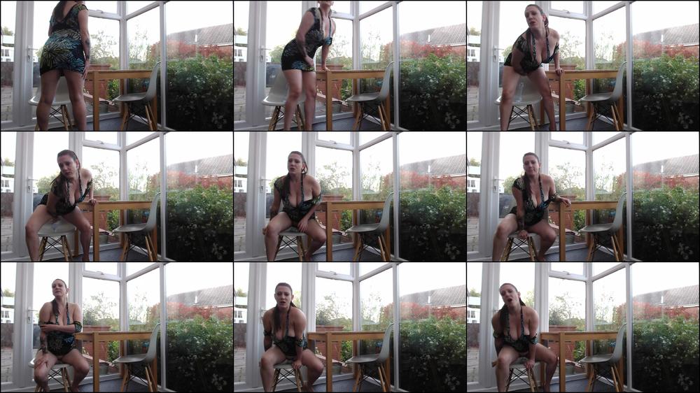 Riding a dildo in my Conservatory