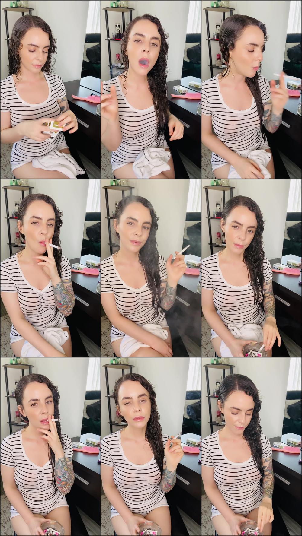 Smoking with Wet Hair