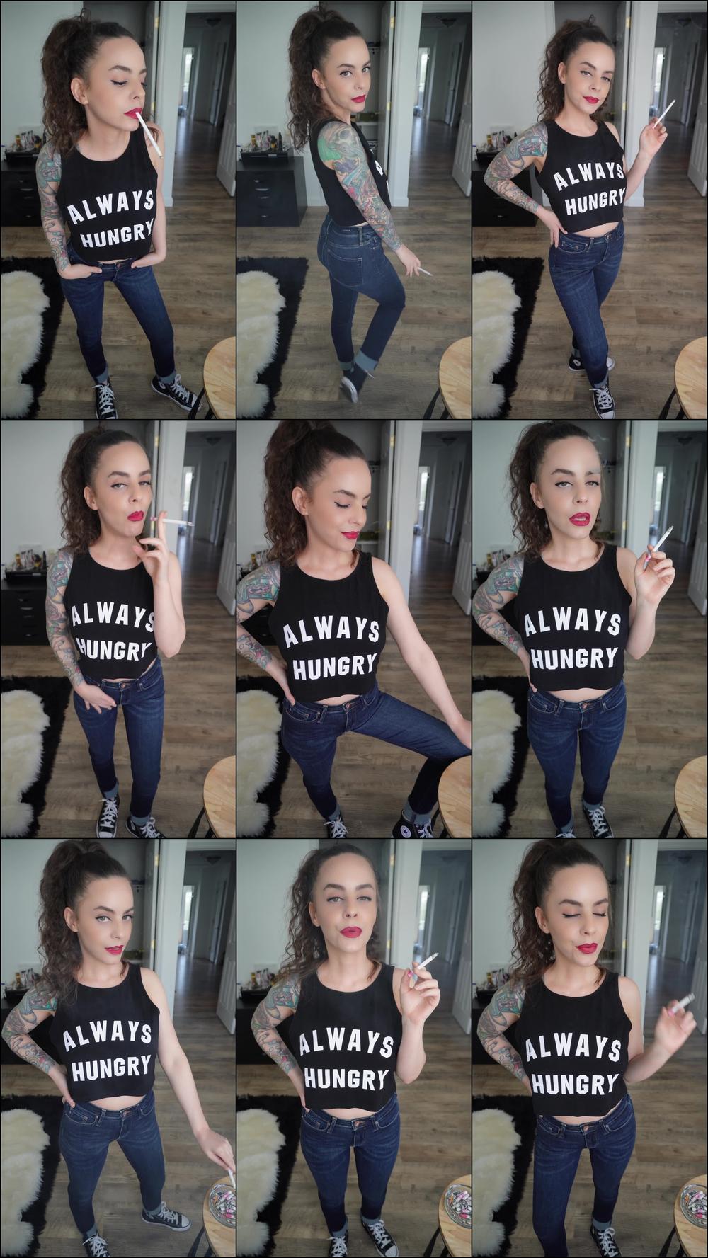 Smoking Wearing Jeans