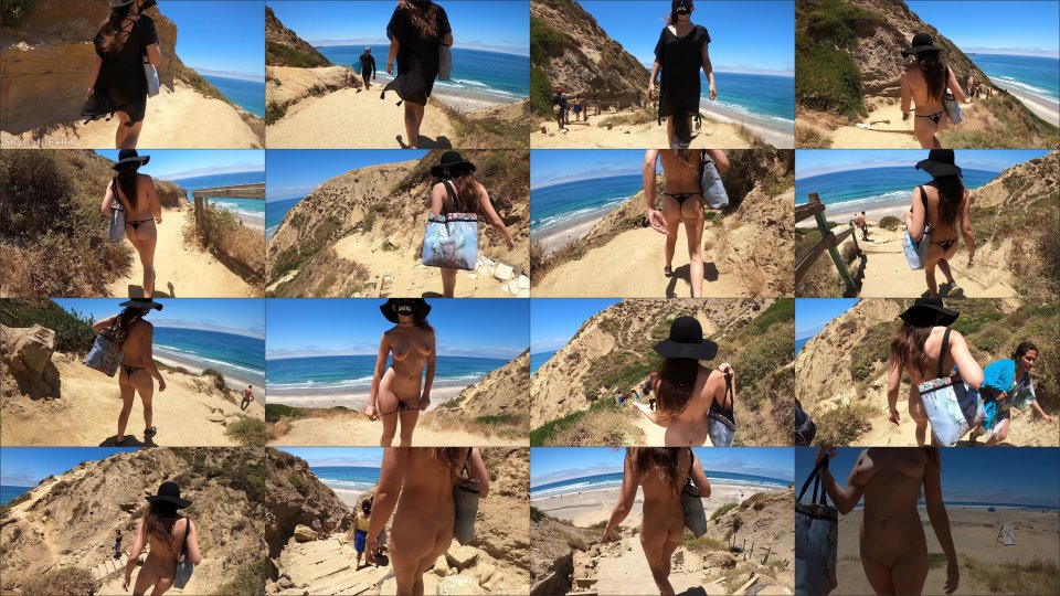 Shy Goth Nude Trek Down