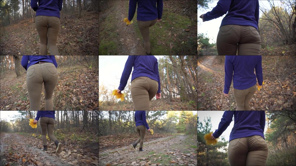 Pawg Milf In Tight Jeans Walking Outdoors Visible Panty Line