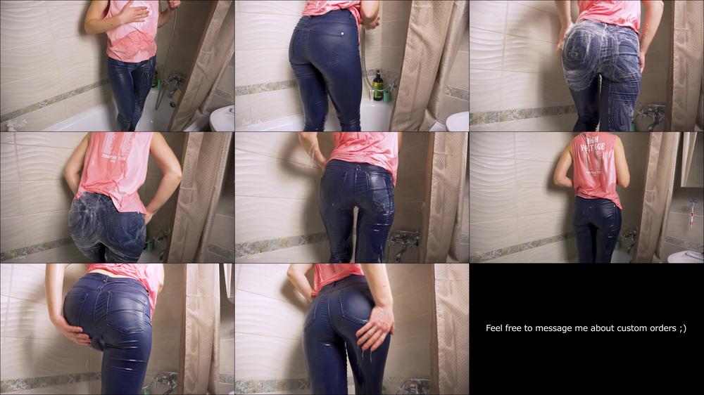 Wet Jeans Fetish Ass Worship