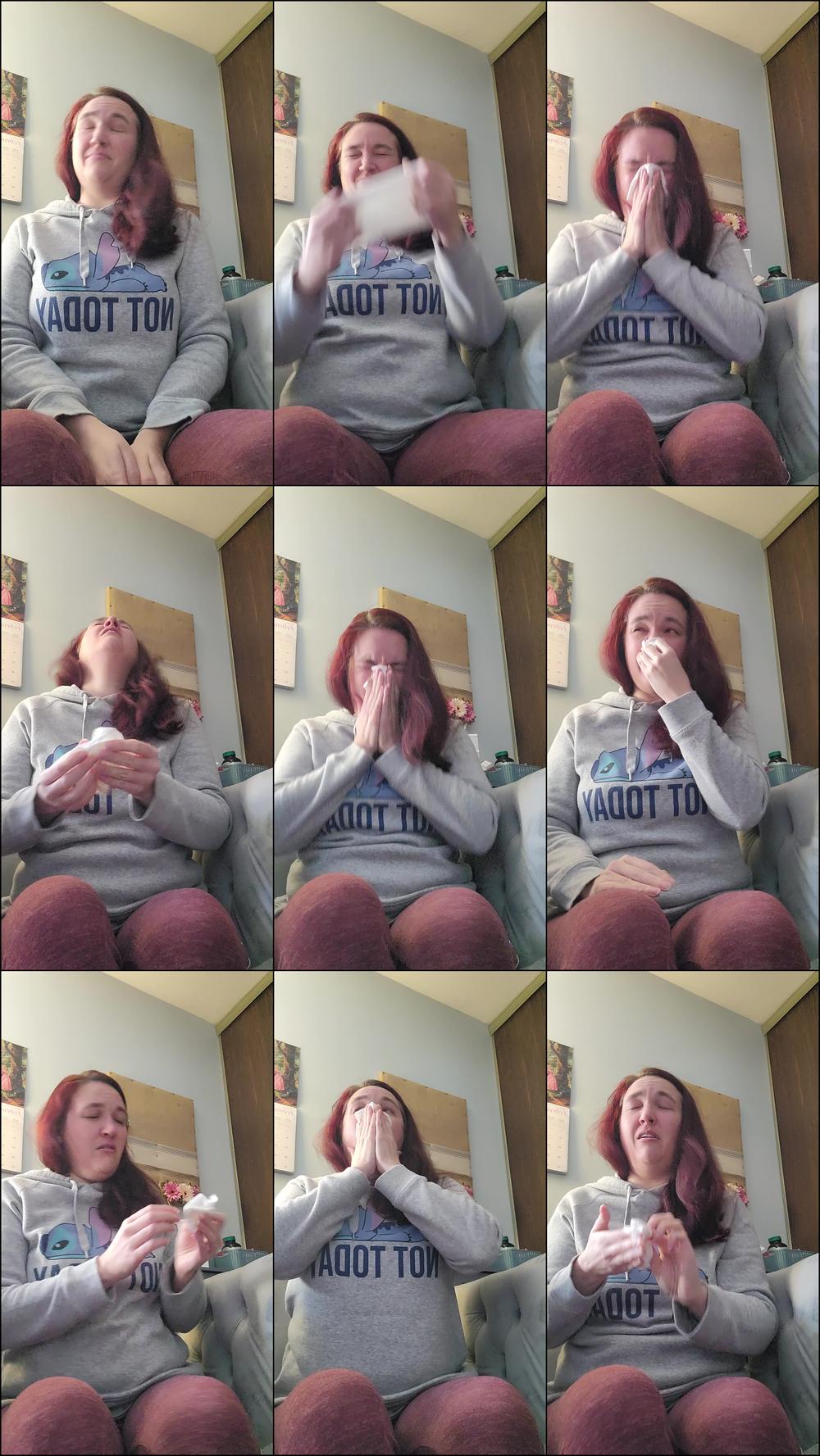 MILF Red Head Sneezing multiple times - February 24, 2022