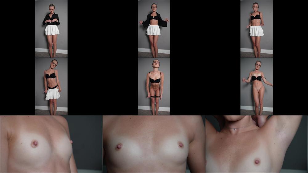 Shy Girl Strips & Close Up Body Tour