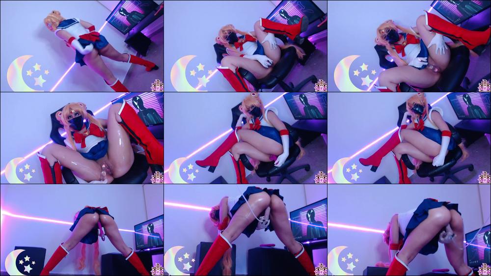 Sailor Moon Cosplay:GlassDildo&Creampie