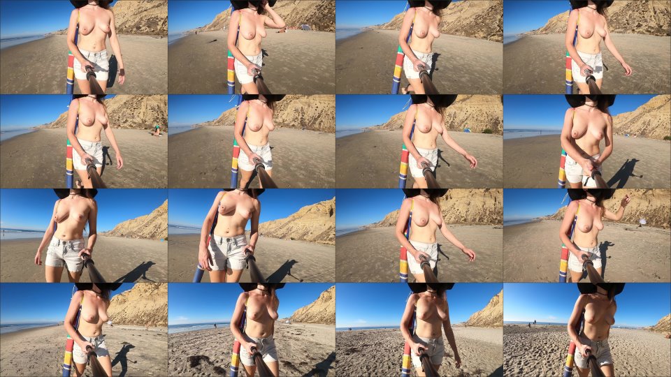 Shy Goth Nude Beach Selfie 2